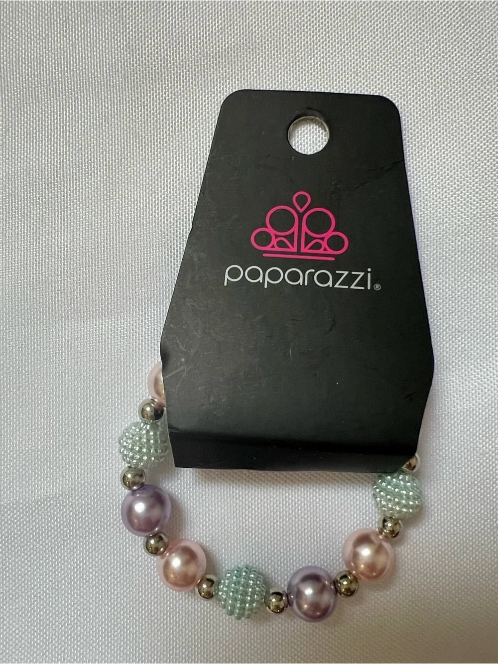 paparazzi Mint, Lavender & Pink Pearl Beaded Stretch Bracelet